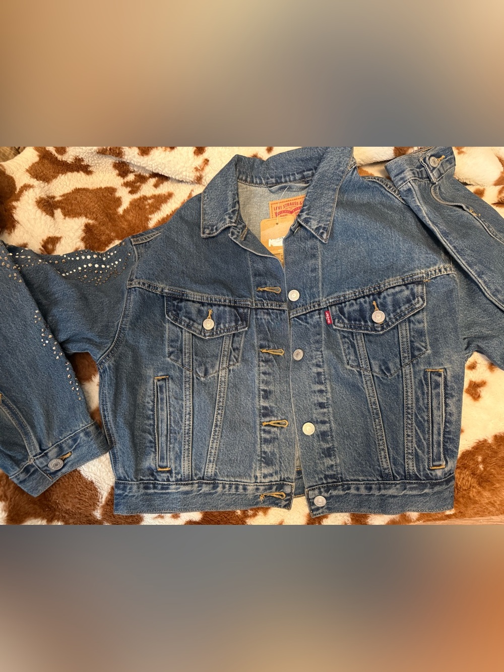 Levi's NWT Blue Denim Jacket with Stud Detail